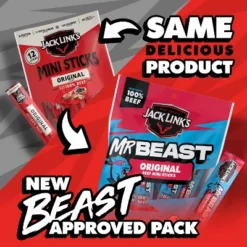 Jack Link's MrBeast Mini Beef Sticks Original - 6oz/12ct -Grocery Sales GUEST f14597ff e931 4b0d 8a24 7c6b7114c154