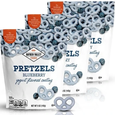 Hayden Valley Foods Blueberry Yogurt Covered Pretzels | 5 Oz Bags (Pack Of 3) | No Artificial Flavors, Preservatives Or Colors 6 Hayden Valley Foods Blueberry Yogurt Covered Pretzels | 5 Oz Bags (Pack Of 3) | No Artificial Flavors, Preservatives Or Colors - Image 4