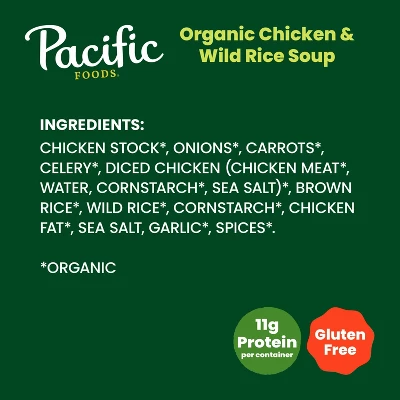 Pacific Foods Organic Gluten Free Chicken & Wild Rice Soup - 16.3oz 7 Pacific Foods Organic Gluten Free Chicken & Wild Rice Soup - 16.3oz - Image 5